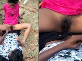 Outdoor sex with randy Dehati couple in MMC tagged video