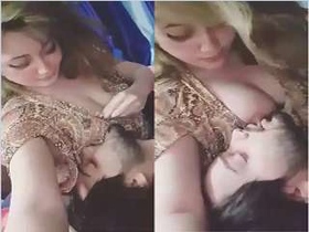 Pakistani GF gives a titjob to her lover