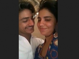 Desi couple shares passionate outdoor kiss