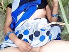 Indian wife and aunt engage in outdoor sex