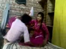 Senior and teen couple indulge in sensual foreplay and home sex