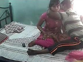 Desi couple enjoys hotel room sex with ex-girlfriend