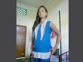 Indian teen strips and teases in a solo performance