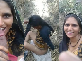 Desi bhabi gives a blowjob to her brother in the village