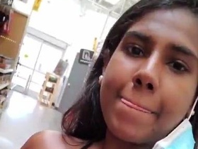 Tamil girl in solo nude selfie at mall
