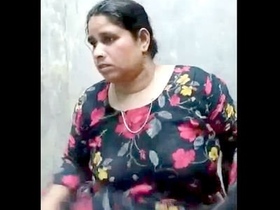 Indian married sister-in-law's nude video featuring an older woman