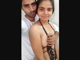 Part 1 of a video featuring a Desi bhabhi in half-bra and panties