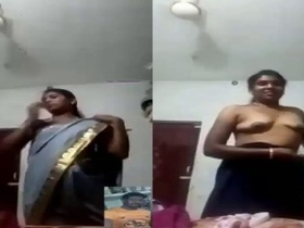 Tamil wife's hot saree blouse sex video