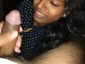 Hot Tamil girl sucks her boyfriend's dick in video clip