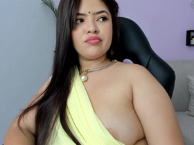 Busty Bhabi receives facial from male partner on film