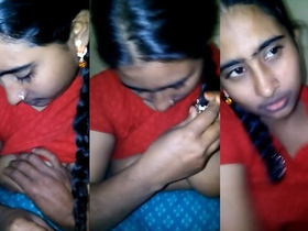 Desi village girl bares her boobs and pussy in front of camera