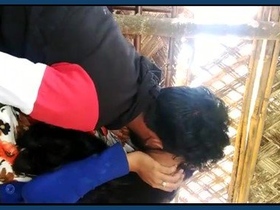 A romantic kiss from a caring spouse