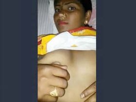 Bhabhi's big boobs get pressed by her lover