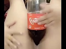 Sobia Nasir's double penetration with a large bottle