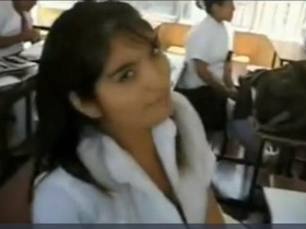 College girl gets doggystyle in classroom by her boyfriend