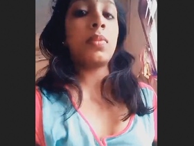 Stunning Tamil bhabhi's breasts on full display