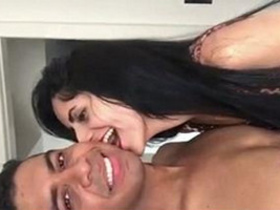 An Indian beauty passionately kisses and performs oral sex on a man's penis