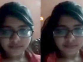 Indian girl flaunts her XXX boobs for her sex friend on the other side