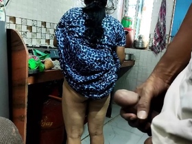 Desiindianhotcouple's kitchen porn video in Hindi awaaz