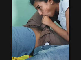A virgin Indian college student performs a sensual oral sex act on her partner