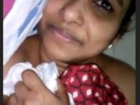 Husband films his wife's big breasts and tight pussy in a shy video