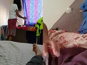 Shy wife with huge breasts gives sensual blowjob and titjob