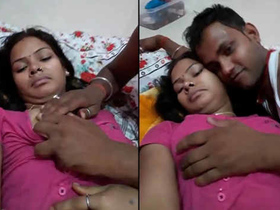 Amateur desi couple bares their breasts and gives a blowjob
