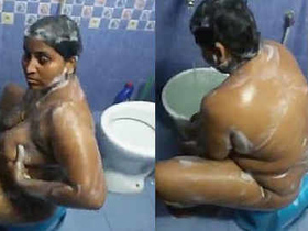 Chennai's hot auntie gets naked and soaps up in the shower