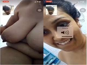 Indian college girl reveals her breasts in video call