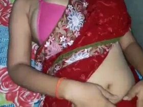 Newly married Indian woman in sari experiences first-time sexual encounter