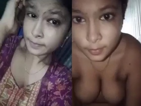 Indian girl flaunts her body and pleasures herself in a village