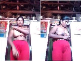 Exclusive video of Indian bhabhi stripping and showing off her naked body in the village