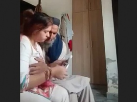 Paki grandpa enjoys listening to a young babe talk