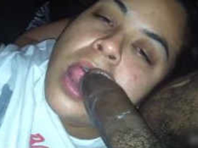 Indian aunt slows sucks on husband's penis