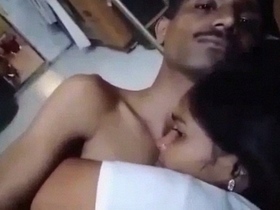 Amateur Indian couple indulges in foreplay and striptease
