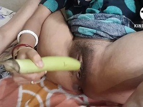 Desi girl enjoys solo play with a toy