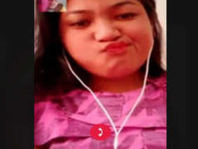 Lovely girl with big boobs and cute pussy on video call