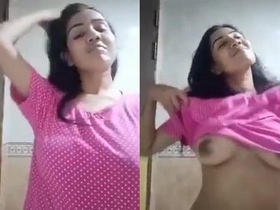 Sri Lankan babe flaunts her big tits and ass for her boyfriend