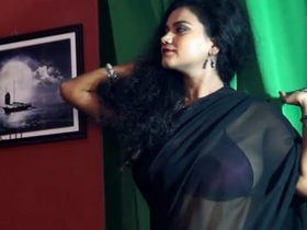Sensual saree styles in bold black color