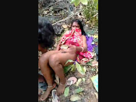 Rustic couple from a village gets intimate in the jungle