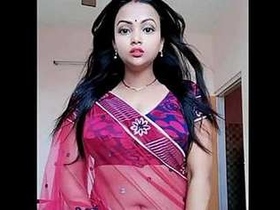 Mourima's erotic saree show with a transparent sari