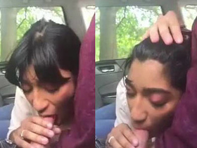 Indian girl gives a sensual handjob to her white lover