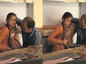 Headmaster gives oral pleasure to teacher in staff room