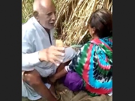 Mature couple has sex in the wild