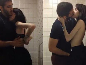 Marina Fraga's cute boyfriend takes her to a public toilet for some fun