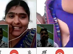 Desi Aunty and her boyfriend have a steamy video call session