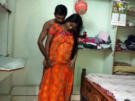 Telugu wife gives a sensual kitchen blowjob to her husband