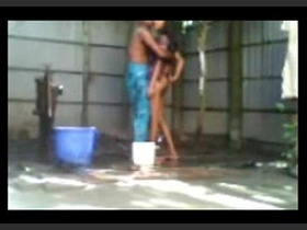 Desi couple indulges in steamy shower sex with petite wife